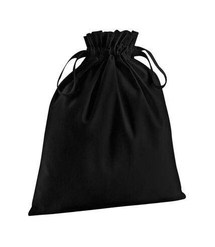 Westford Mill Natural Cotton Drawstring Bag (Black) (S)