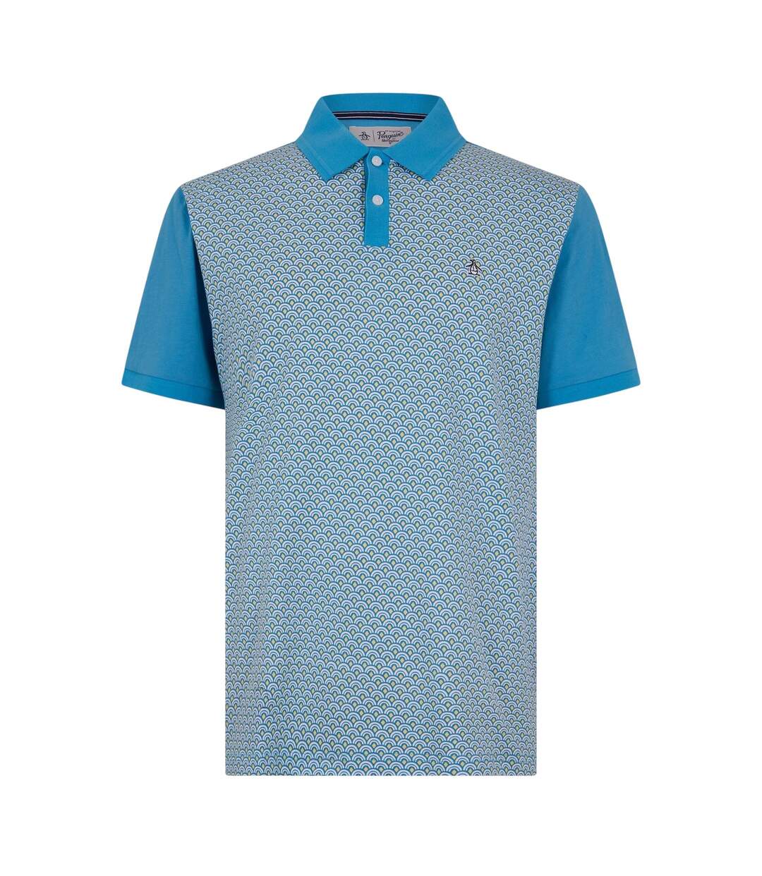 Polo Manches Courtes Motif/style Géométrique Homme Bleu Original Penguin-2