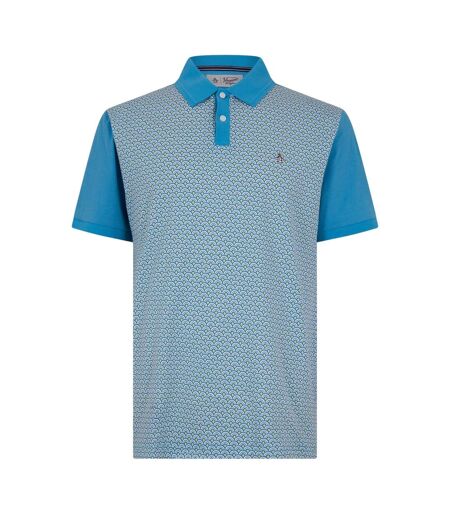 Polo Manches Courtes Motif/style Géométrique Homme Bleu Original Penguin