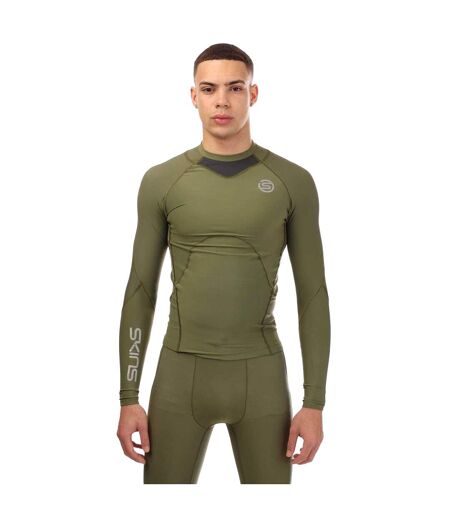 Mens Series-3 Long-sleeved Base Layer Top Khaki Green Skins
