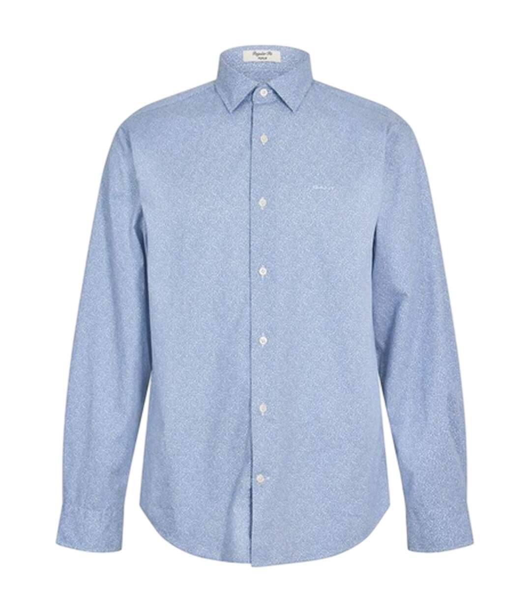 Mens All-over Print Poplin Regular Shirt Faded Blue Gant-1