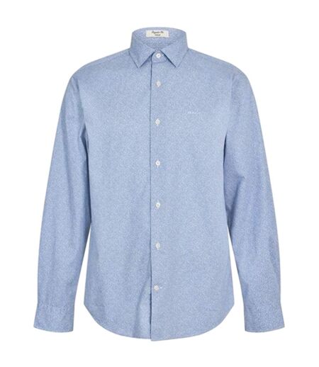 Mens All-over Print Poplin Regular Shirt Faded Blue Gant