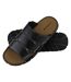Mens Summer Beach Leather Slip On Slippers-2