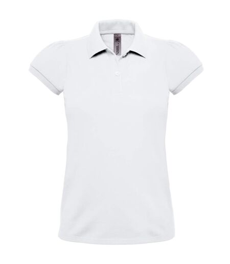B&C Womens/Ladies Heavymill Cotton Short Sleeve Polo Shirt (White)