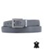 Ceinture homme ajustable en croÃ»te de cuir gris - boucle chromée - Longueur Ajustable-1