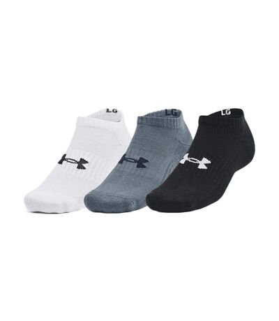 X3 Paires de Chaussettes Blanc/Noir/Gris Homme Under Armour Core No Show - 47/50