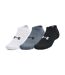 X3 Paires de Chaussettes Blanc/Noir/Gris Homme Under Armour Core No Show - 47/50