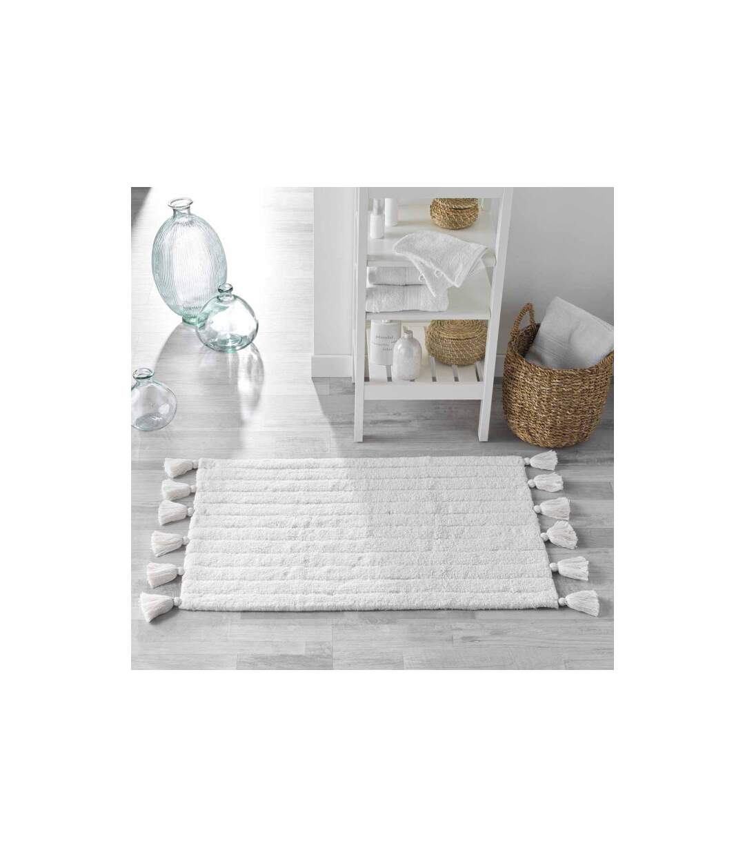 Tapis de Salle de Bain Minatis 50x80cm Blanc-3
