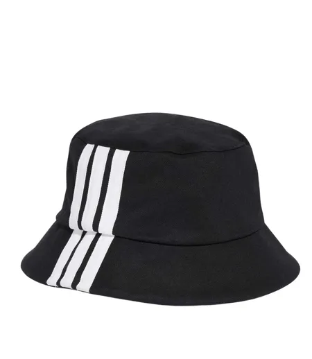 Mens 3s 3 Stripes Cotton Blend Bucket Hat Black Adidas
