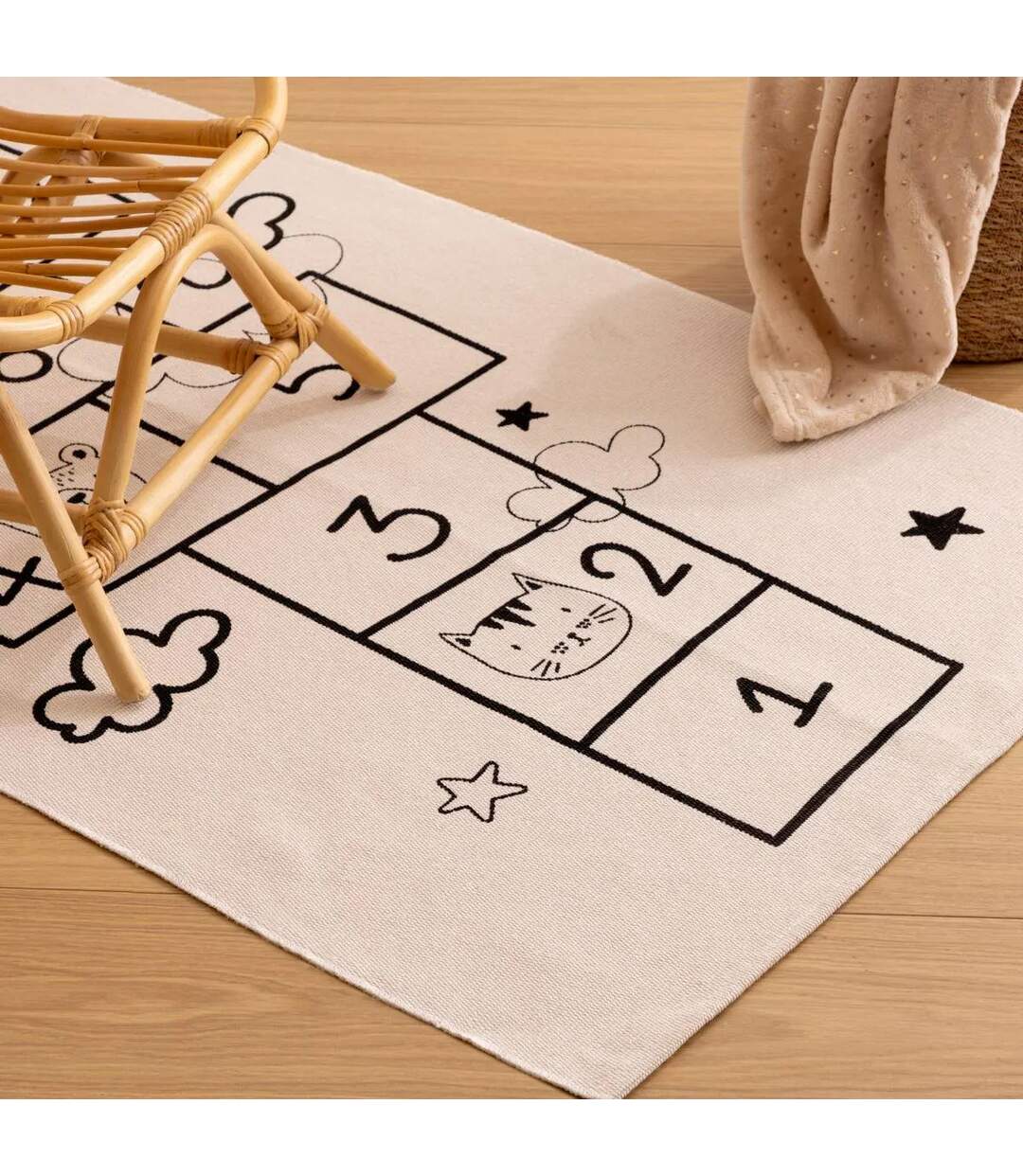 Tapis Déco Enfant Marelle 80x150cm Naturel-2
