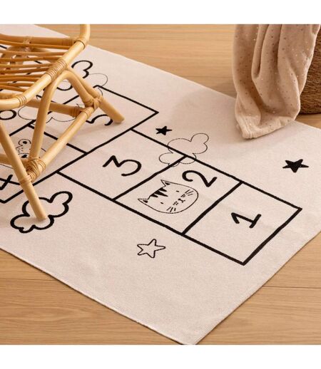 Tapis Déco Enfant Marelle 80x150cm Naturel