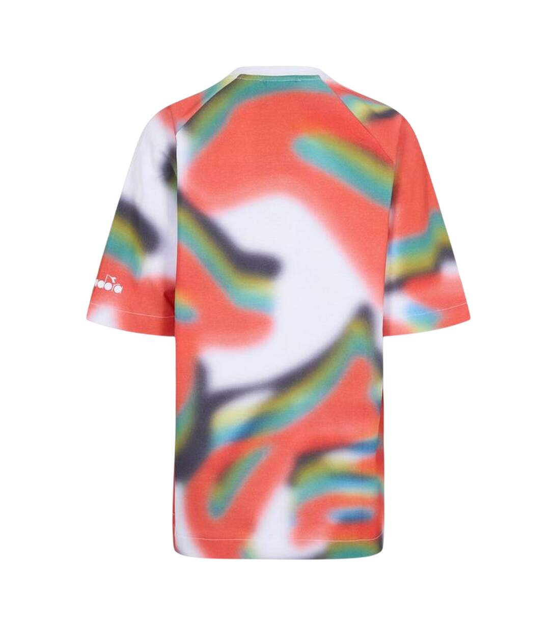 Womens/ladies Abstract Crew Neck T-shirt Multicoloured Diadora-2