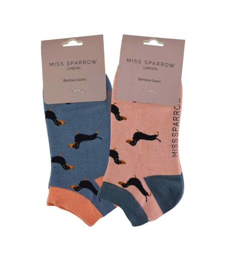 Miss Sparrow - 2 Paires Chaussettes Fantaisie Courte Bambou Animaux
