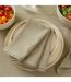 Lot de 4 Serviettes de Table Brodé Joy 40x40cm Kaki-3