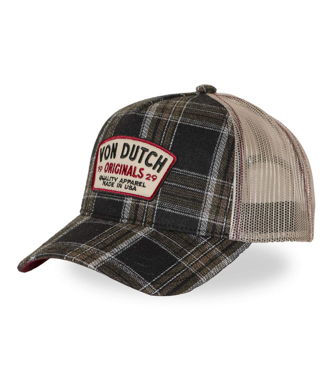 Casquette baseball  à carreaux avec filet et patch Carrreaux10 Vondutch-1