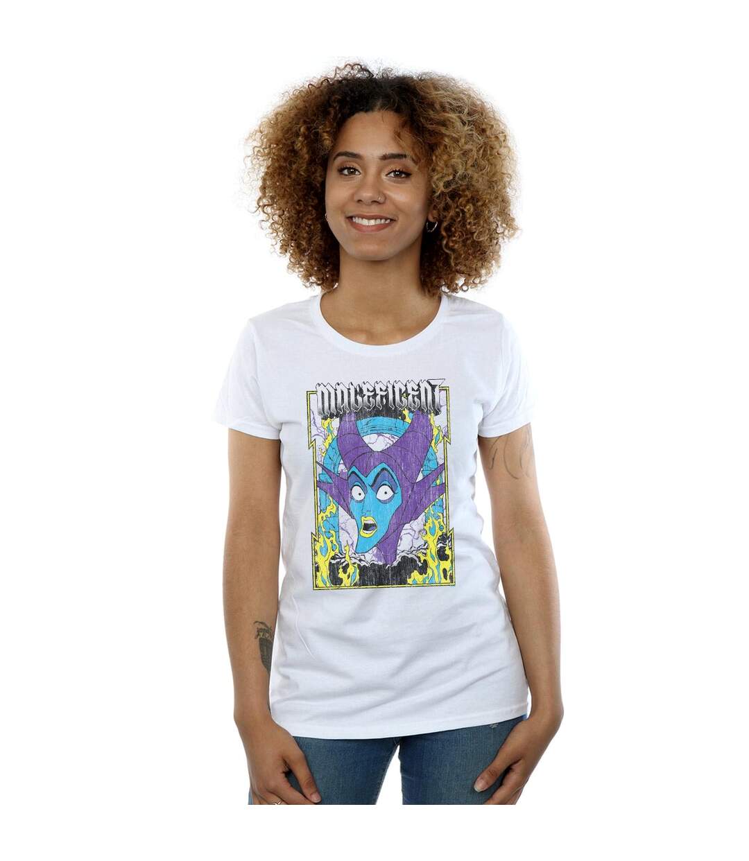 Disney T-shirt en coton Femme/Femme Maleficent Poster (Blanc) - UTBI44516-2