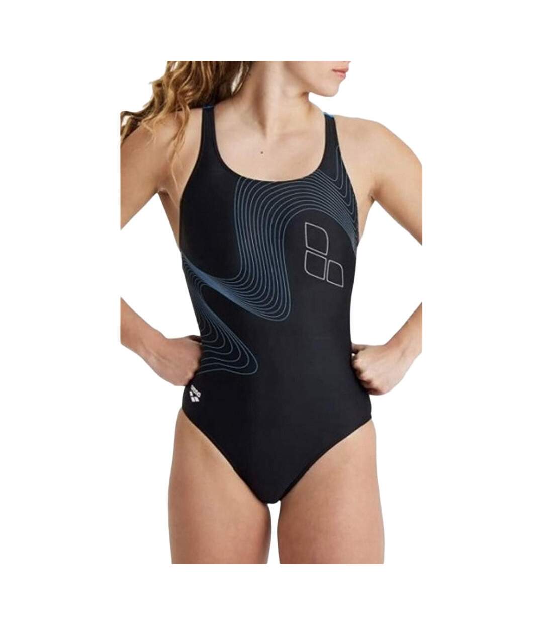 Maillot de bain 1 pièce Noir/Bleu Femme Arena Pro Graphic - 36-1