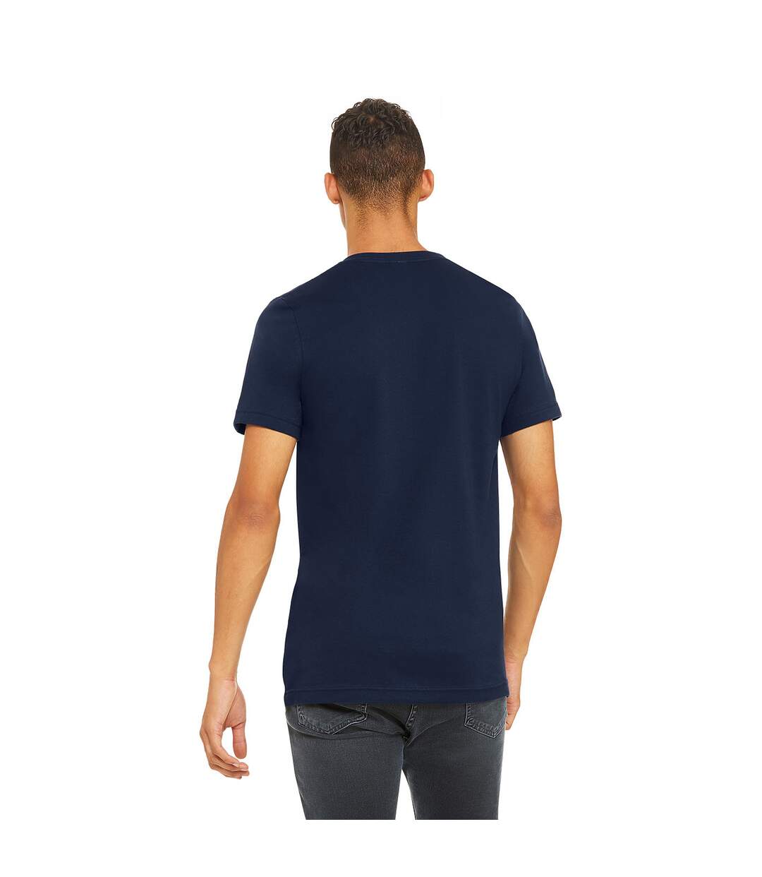 Unisex adult jersey crew neck t-shirt navy Bella + Canvas-2