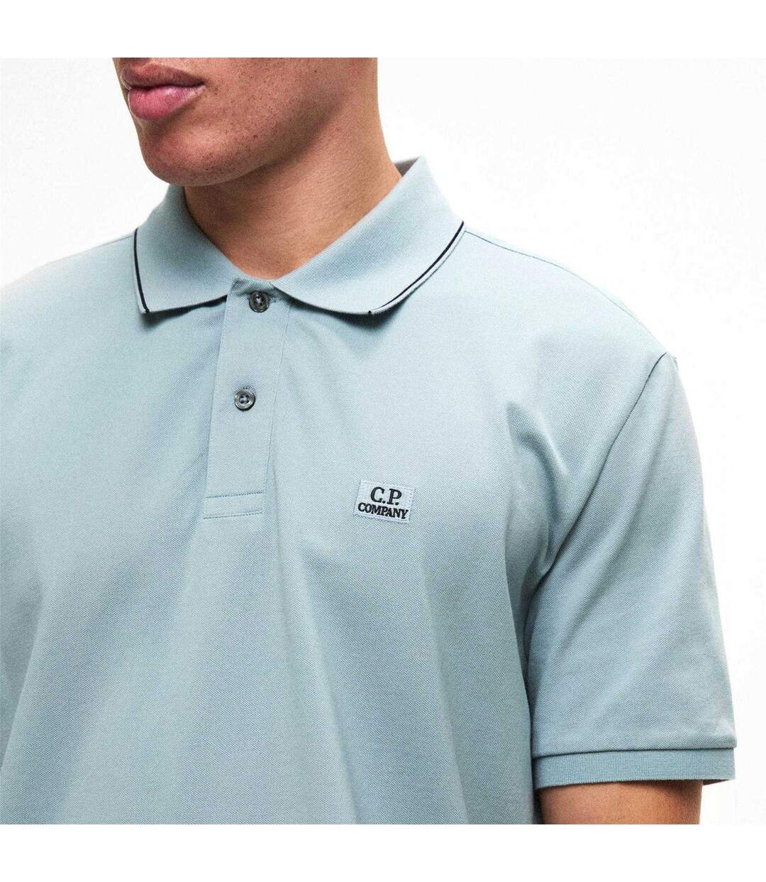 Polo Motif/style Logo Homme Vert Argenté C.P. Company-4