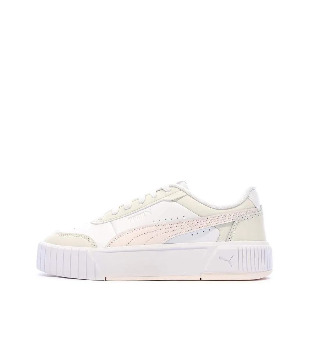 Baskets blanc/rose/ecru femme puma carina mia-1