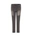 Womens/ladies Sos Ripped Skinny Jeans Grey Criminal Damage-2