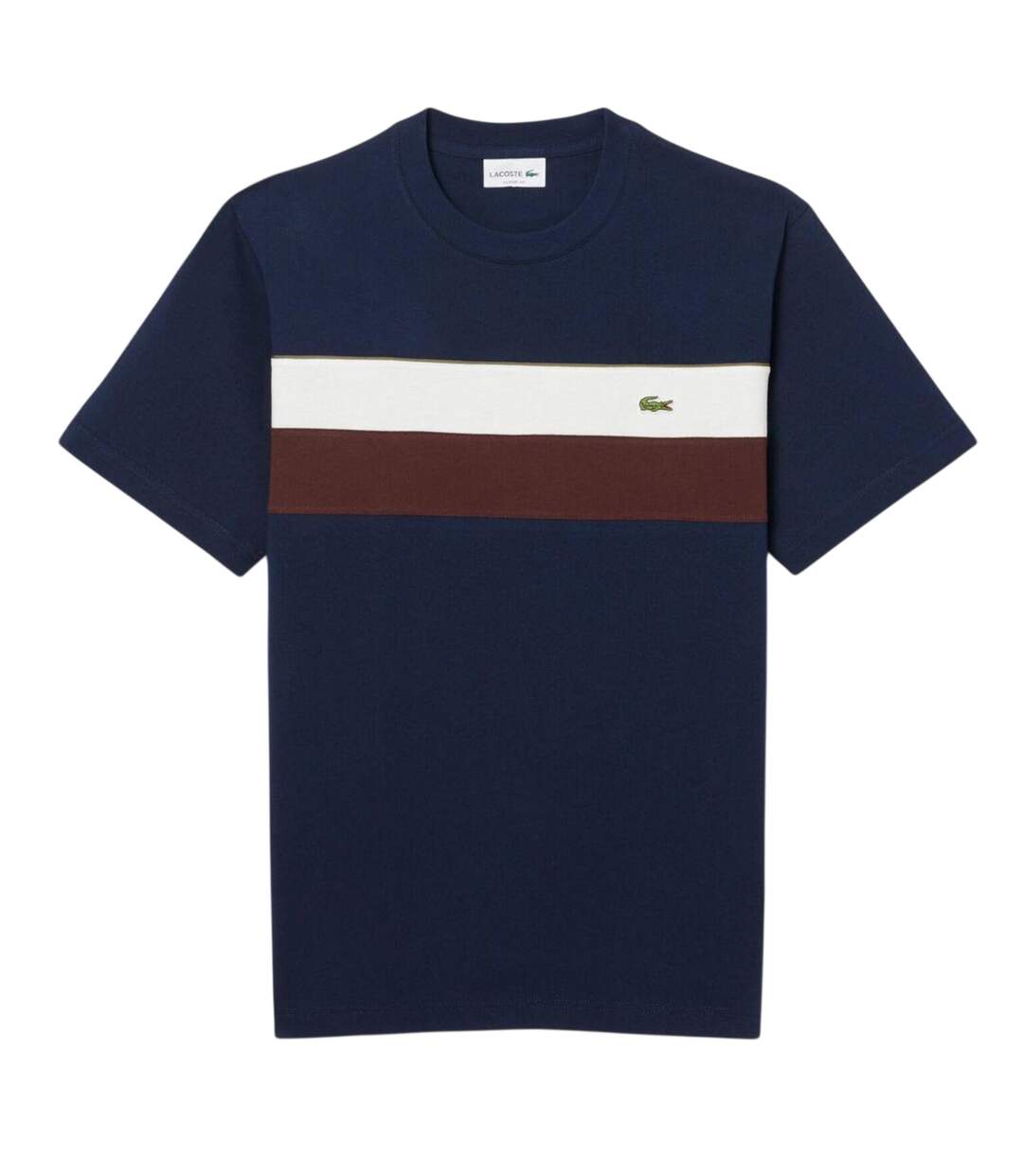 T-shirt Motif/style À Rayures Homme Bleu Marine Lacoste-1