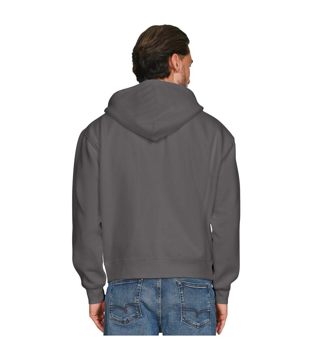 Unisex Adult Combed Cotton Oversized Full Zip Hoodie Charcoal Casual Classics-2