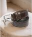 Ceinture en cuir de vachette marron pour homme - Ajustable et élégante-2