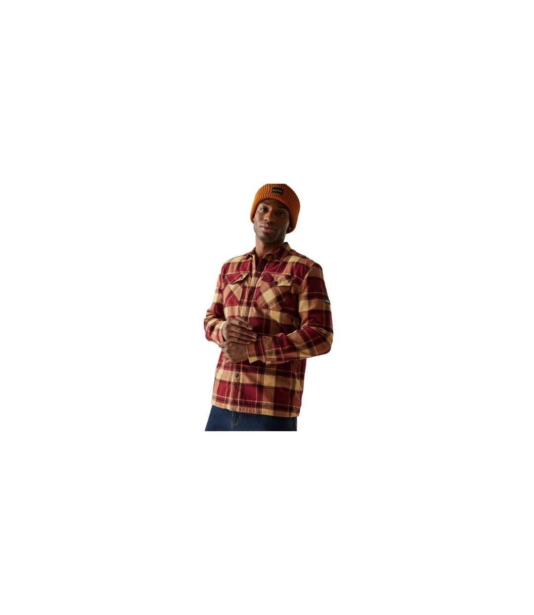 Veste Chemise Motif/style À Carreaux Spennith Homme Pourpre Foncé Vanille Clair Regatta-1