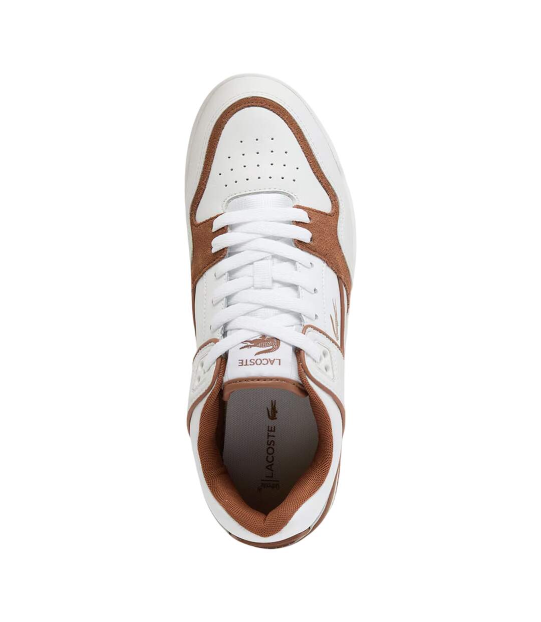 Mens Court Cage Leather Trainers White Brown Lacoste-3