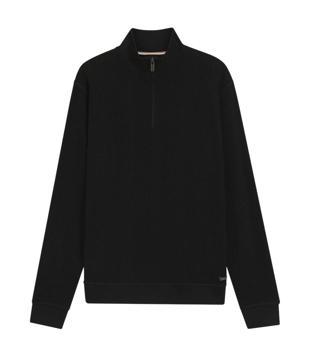 Mens Quarter Zip Jumper Black Boss-1