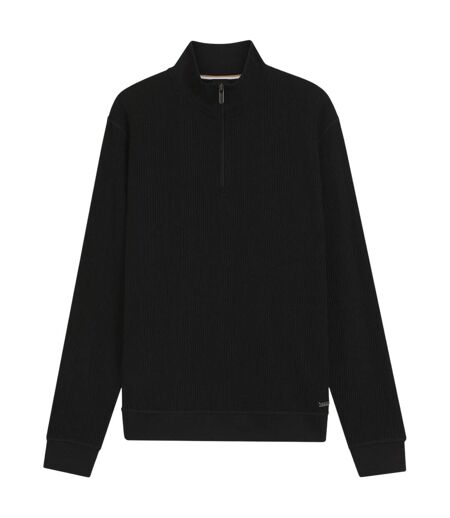 Mens Quarter Zip Jumper Black Boss