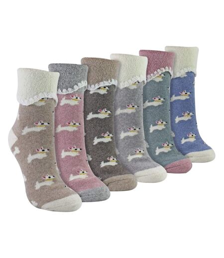 Sock Snob - 6 paires femme de chaussettes de lit épaisses et chaudes en laine