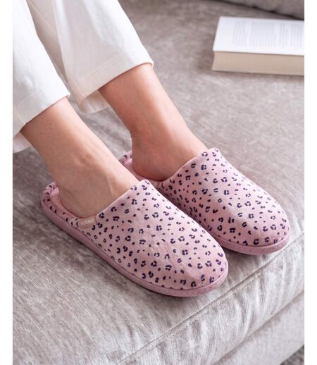 Isotoner Chaussons Mules femme microvelours semelle ergonomique soutien voûte plantaire