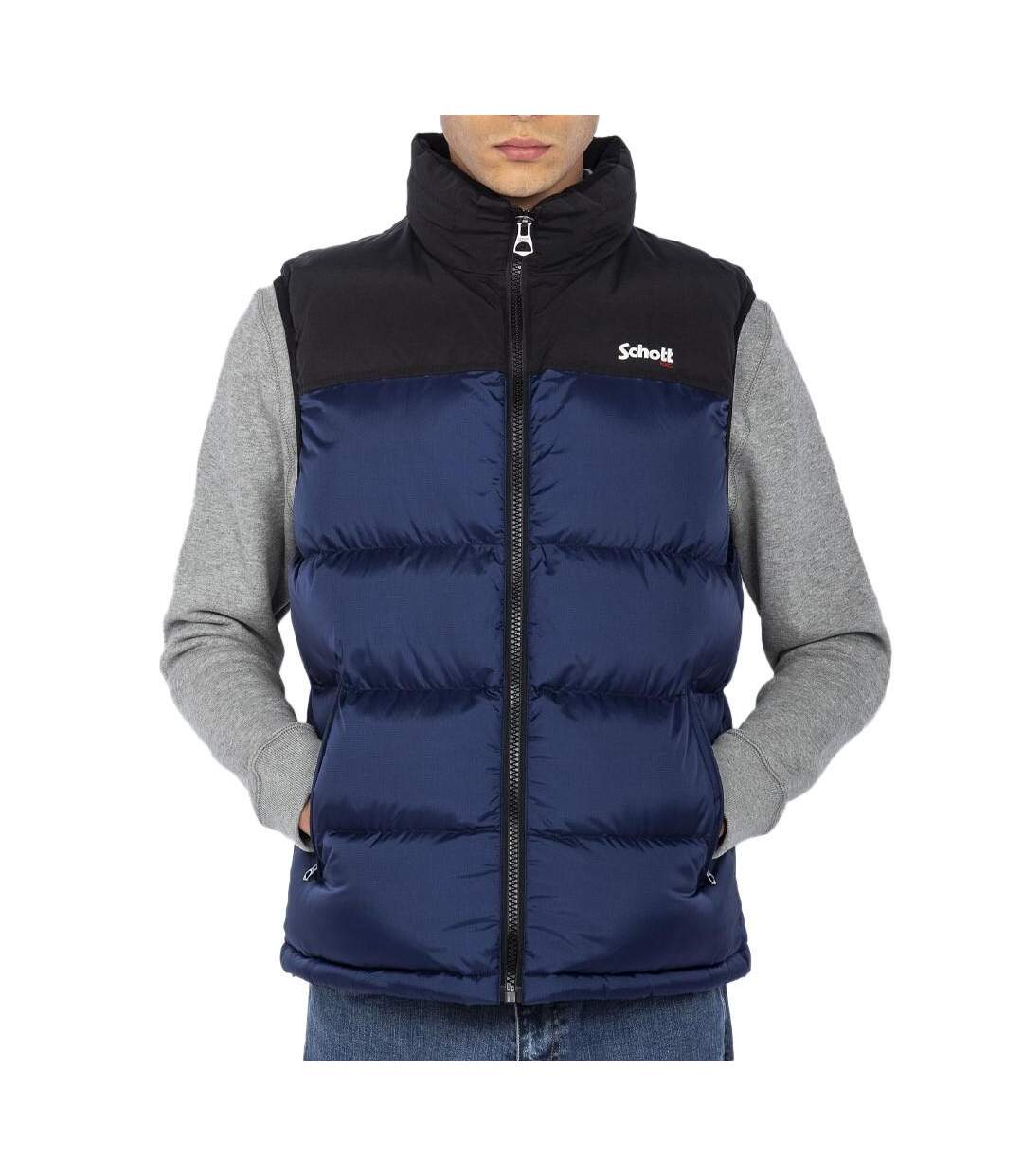 Doudoune sans manche bleu homme schott utahv-1