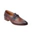 Mens Russo Buckle Leather Loafers Burnt Brown Base London-1