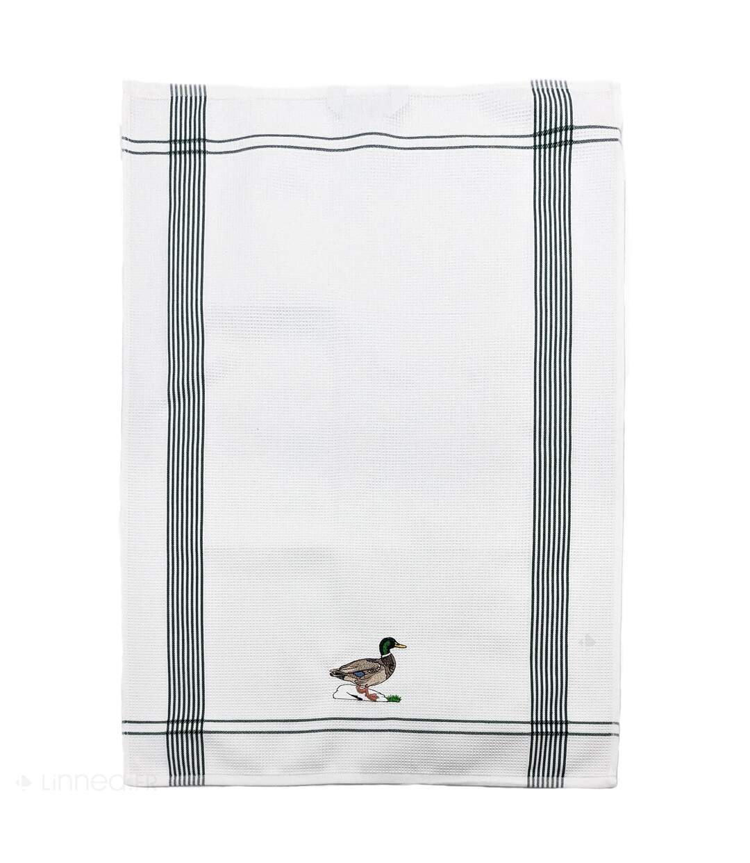 Torchon nid d'abeille WAFFLE brodé Canard-5
