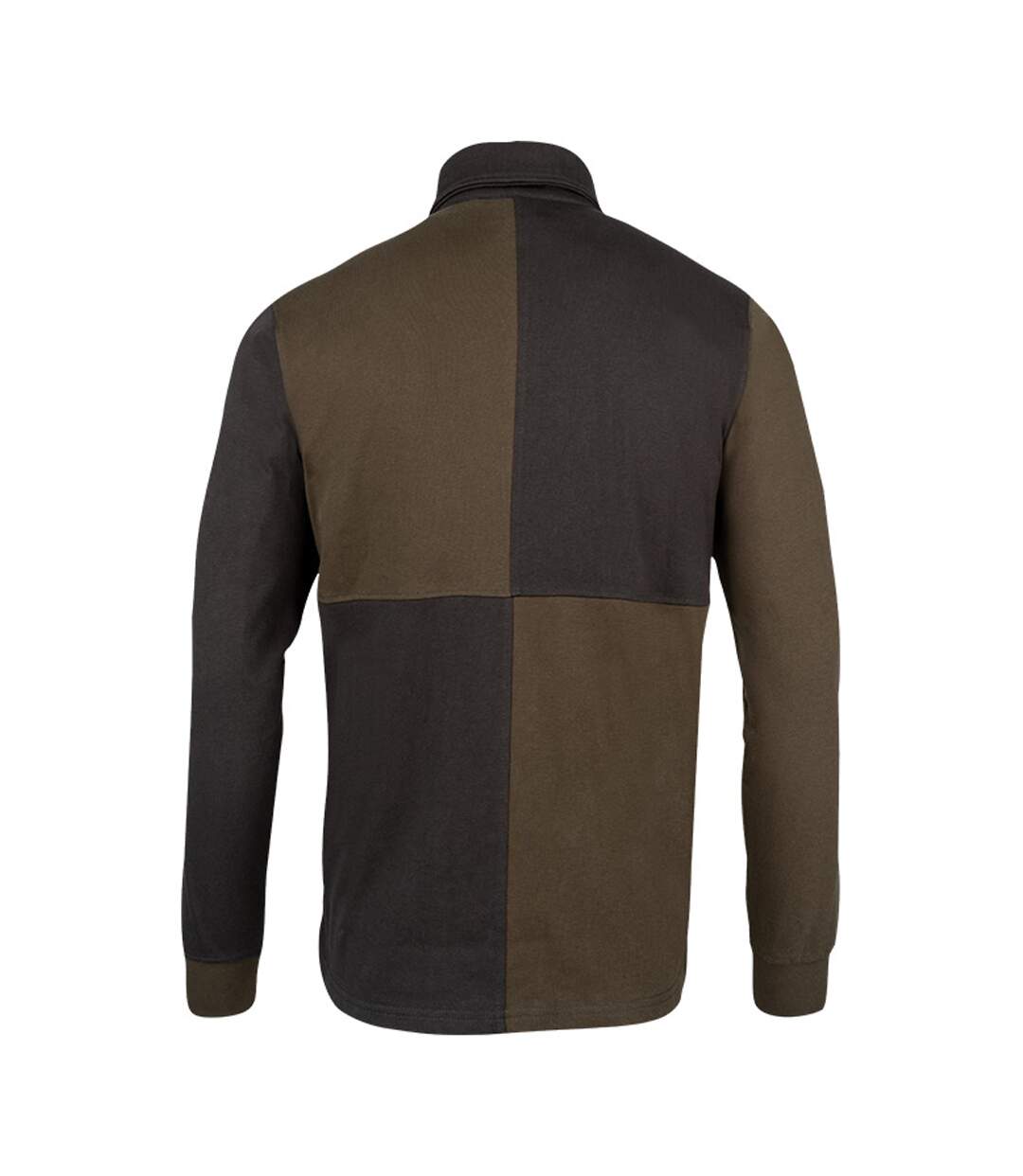 Mens Rugby Long-sleeved Polo Shirt Green Black Jack Pyke-2