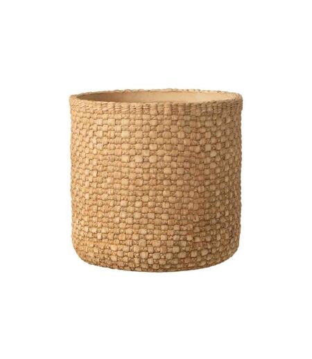 Cache-Pot Déco en Ciment Woven 27cm Beige