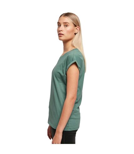 Build Your Brand Womens/Ladies Extended Shoulder T-Shirt (Pale Leaf)