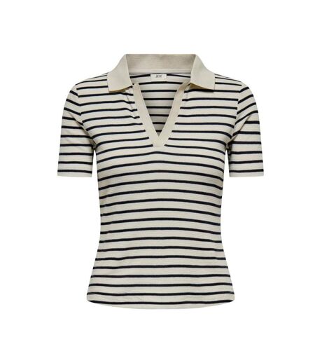 T-Shirt beige/marine femme jdy roma - l