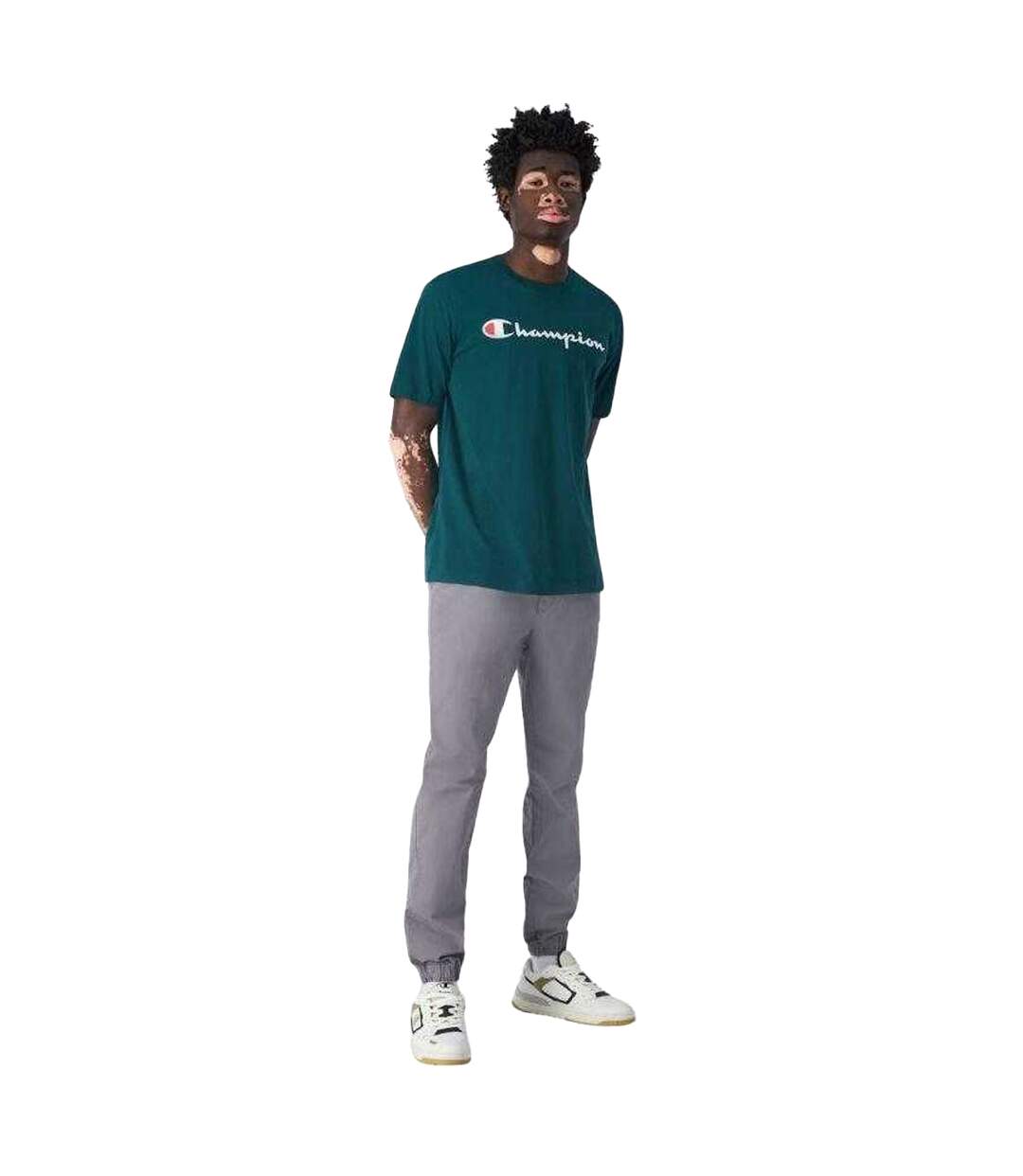 T-shirt Motif/style Logo Homme Vert Foncé Champion-1