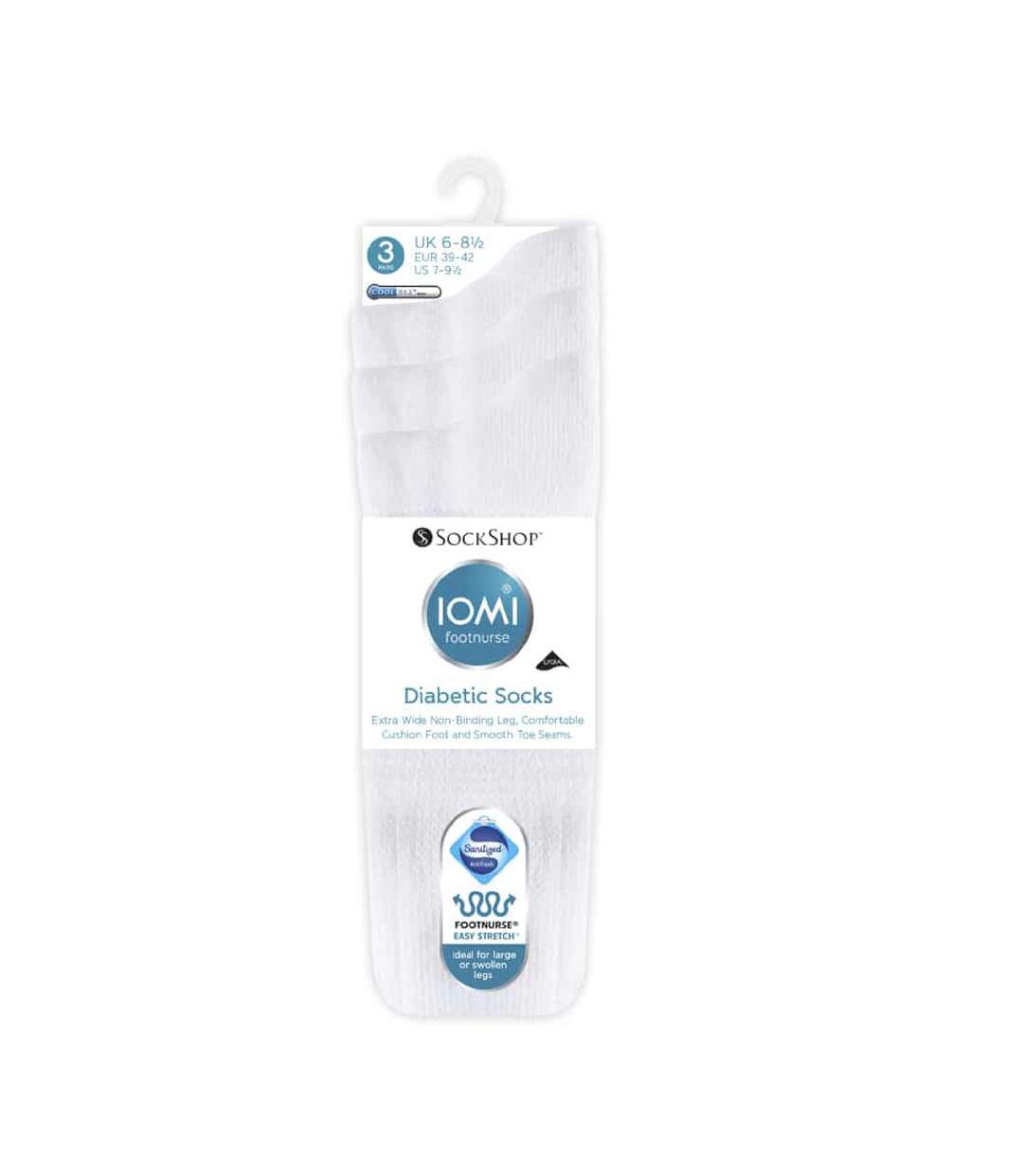 IOMI - 3 Paires Chaussettes Diabétiques Noir Et Blanc-2