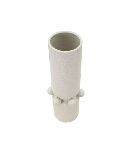 Vase Cylindrique en Céramique Bubbles 41cm Crème