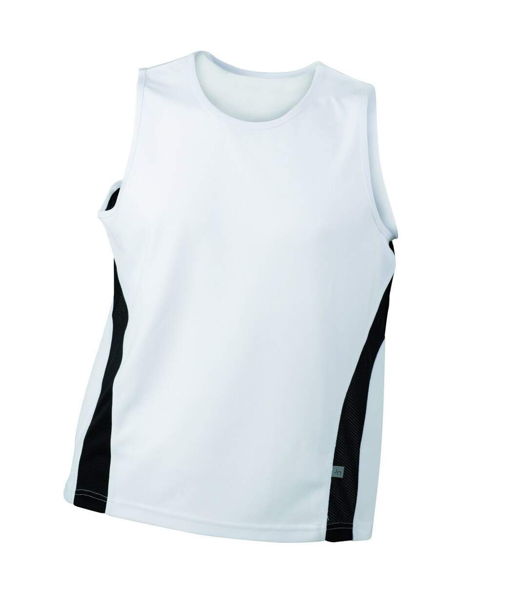 Débardeur running respirant JN305 - blanc et noir - HOMME