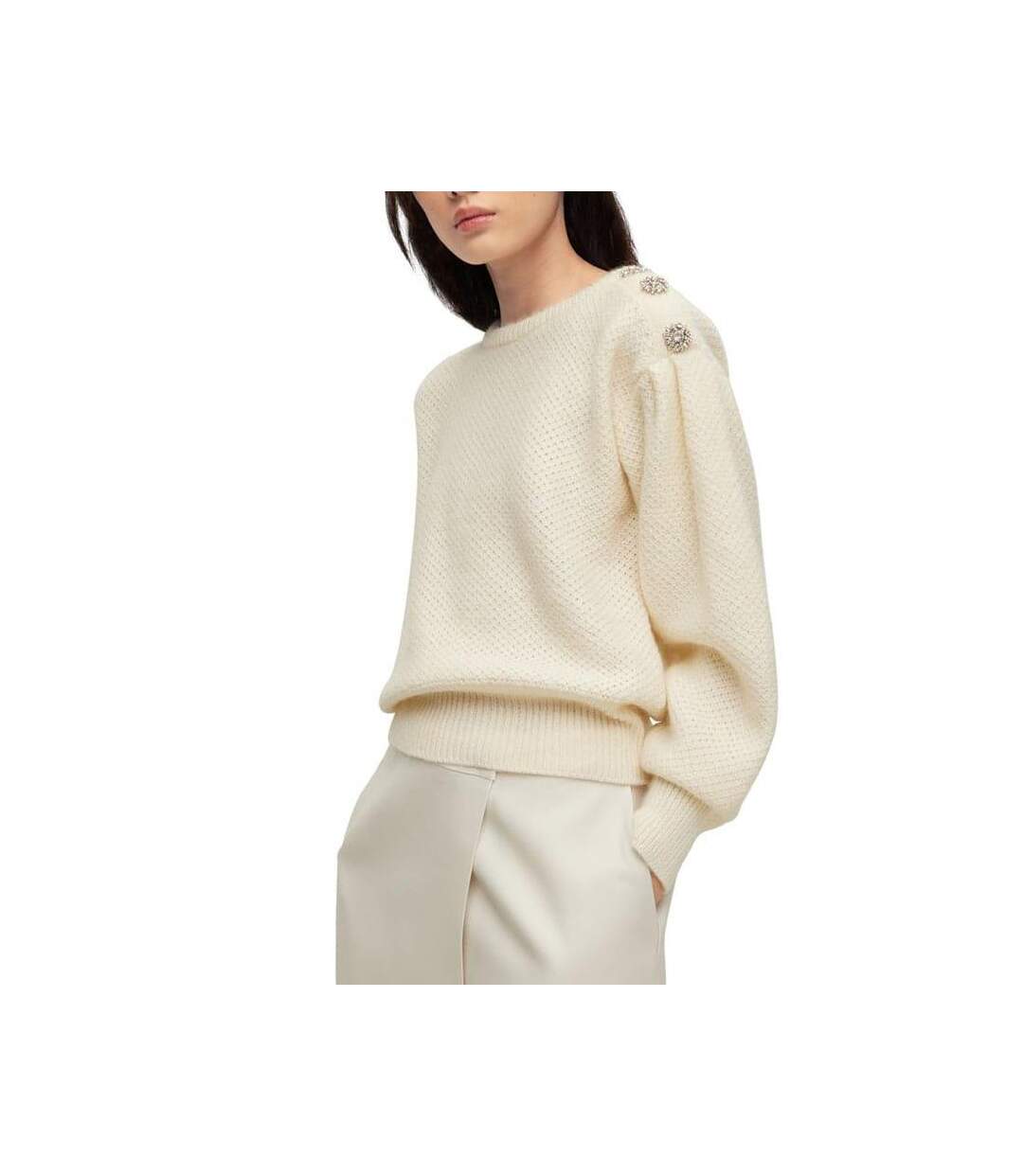 Womens/ladies Fernas Sweatshirt White Boss-4