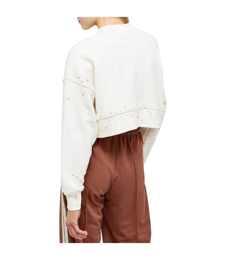 Womens/ladies Painted Cropped Sweatshirt White Palm Angels