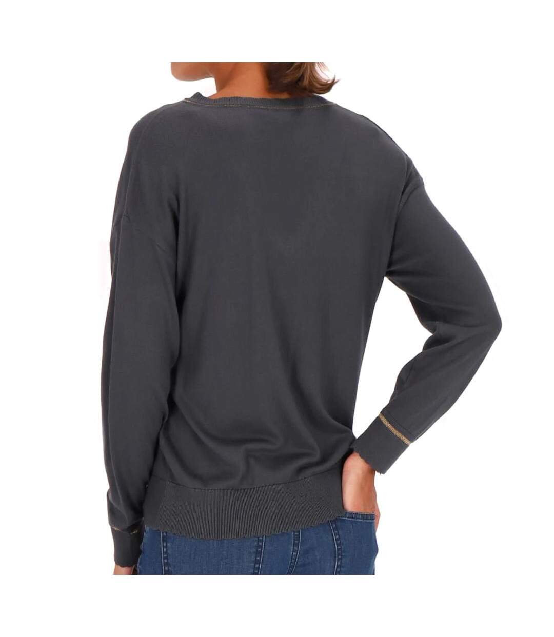Pull bleu/gris femme les tropéziennes solea - xs-2