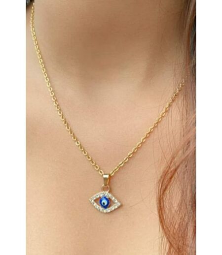 Evil Eye Zircon Minimalist Adjustable Turkish Boho Charm Protection Choker