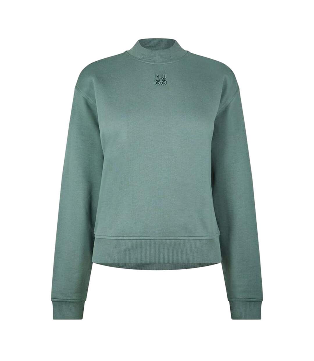 Womens/ladies Logo Hoodie Green Hugo-2
